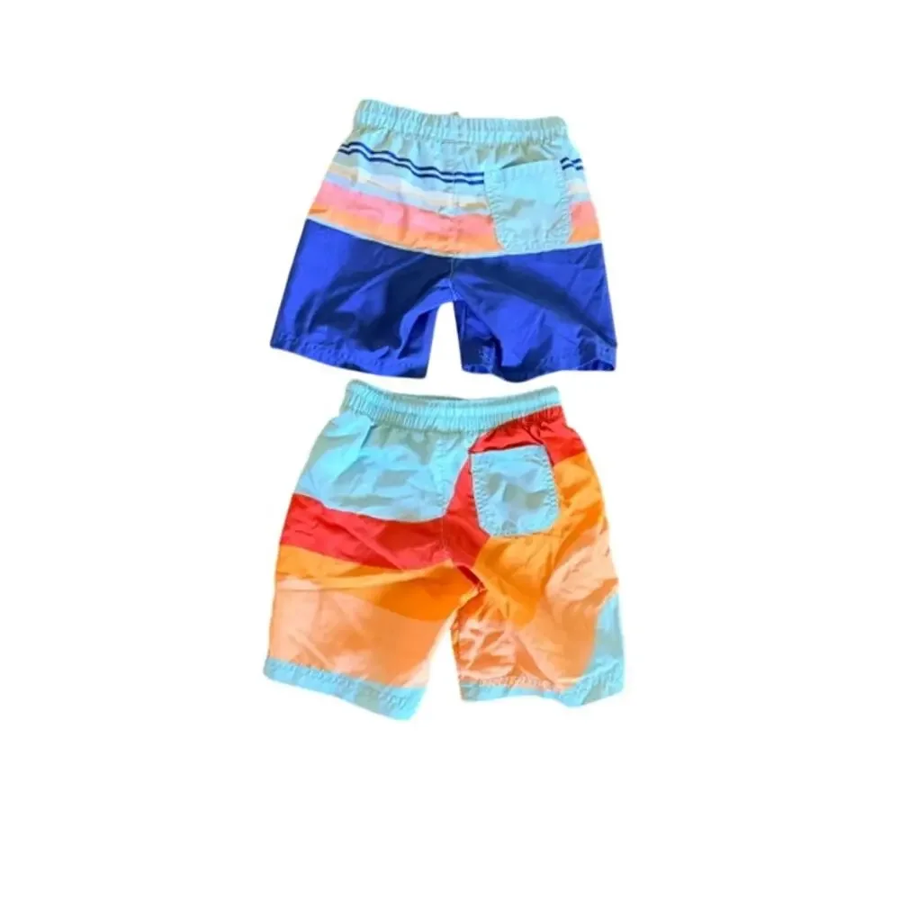 Old Navy Boys Swim Trunks Lot of 2 Size 5 Colorblock Striped